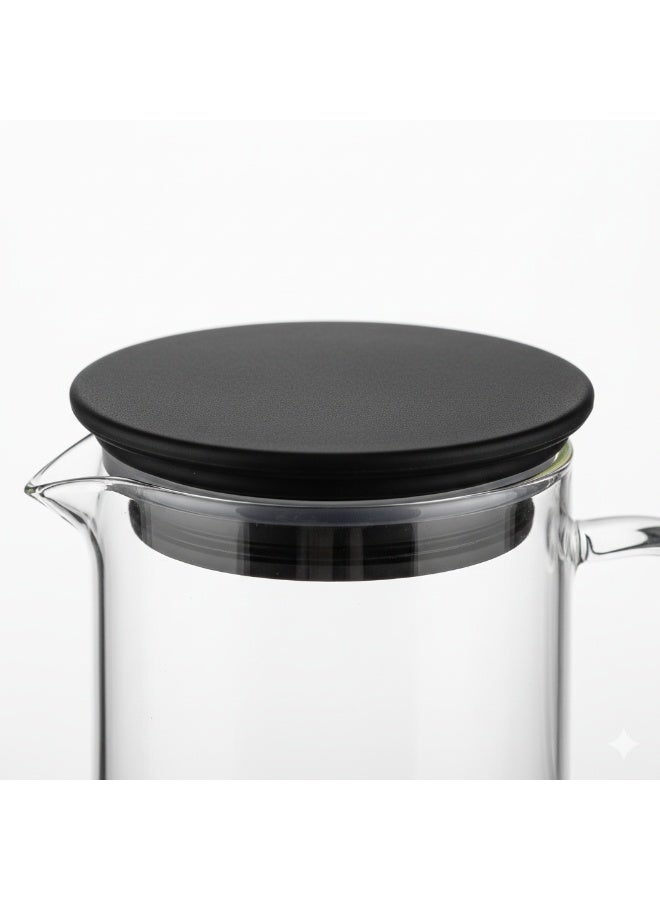 Luxury Glass Water Set with Modern Water Ripple Design – 5 Pieces – 1500ml High Borosilicate Heat-Resistant Glass Pitcher with 4 Thick Glass Cups 230ml – Leak-Proof Silicone & PP Lid – Minimalist Matte Elegant Style – Cold and Heat Resistant – Perfect for Water, Juice, Detox Drinks & Daily Home Use - Image 4